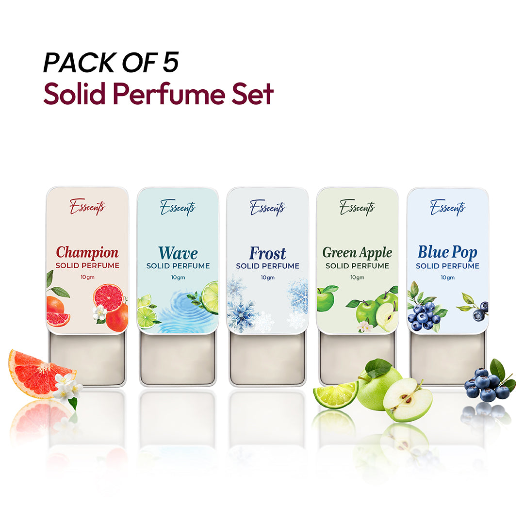 Esscents - Pack of 5 Solid Perfume | Travel & Pocket Friendly