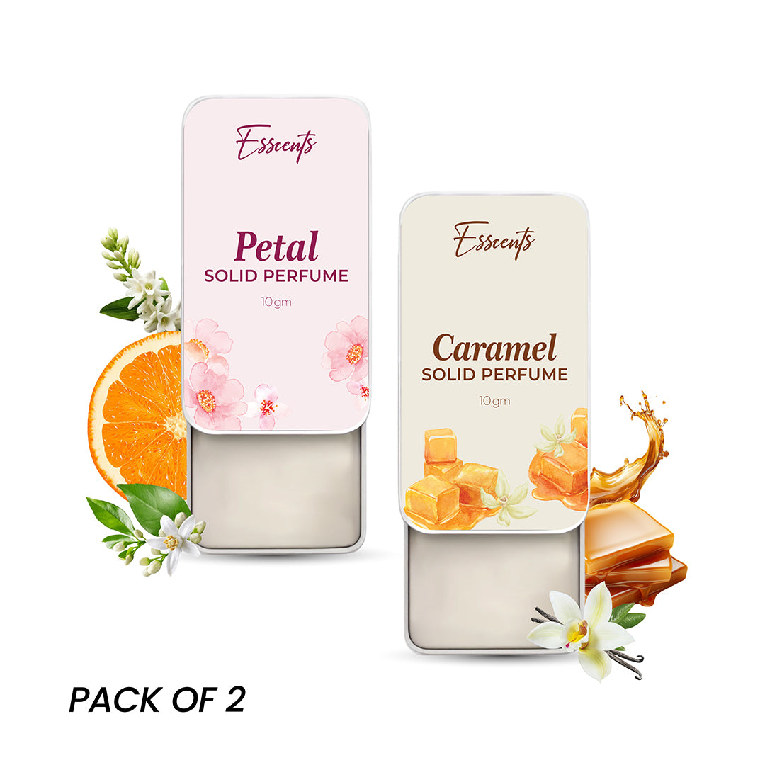Pack of 2 Solid Perfume - Petal & Caramel